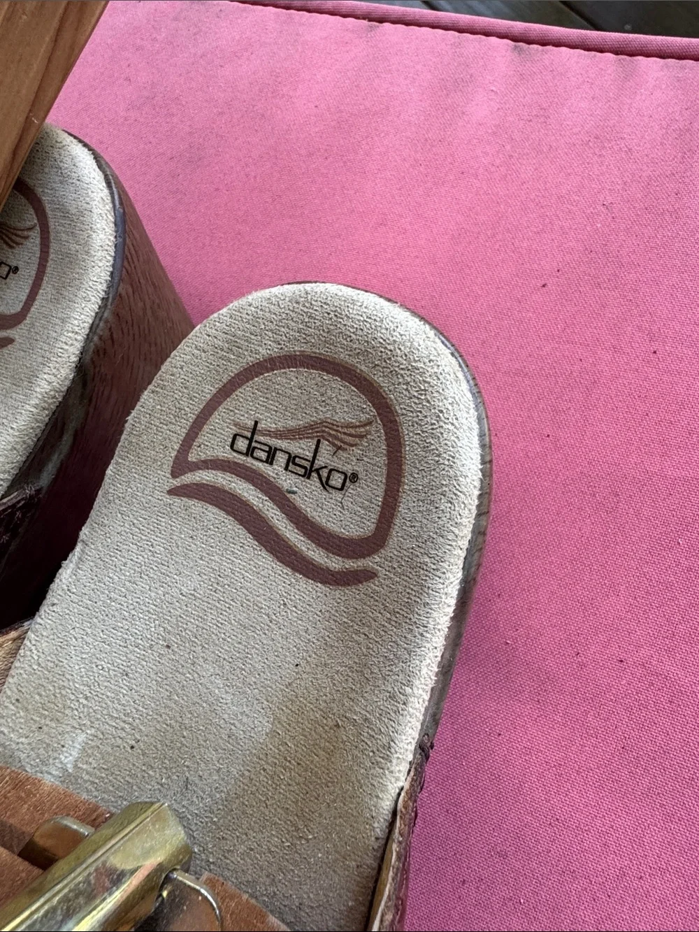 Dansko Brown Tooled Leather Sandals size 39
